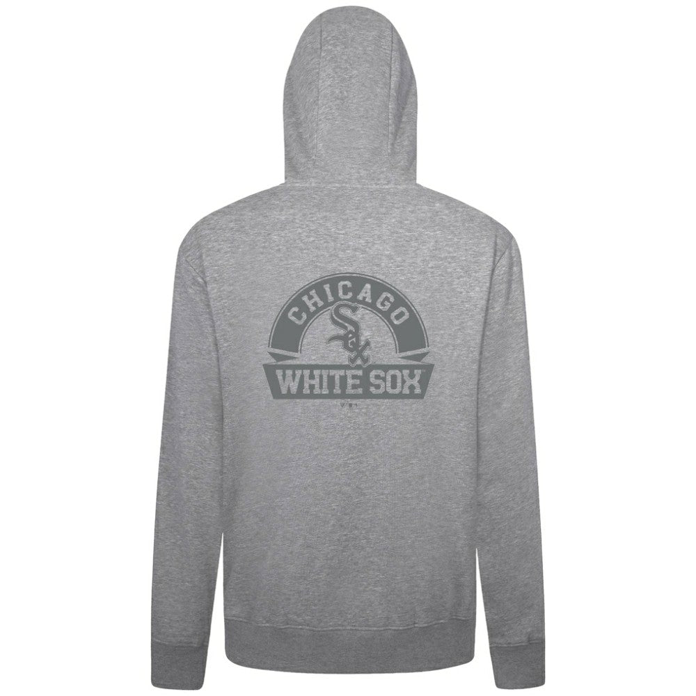 Chicago White Sox Levelwear Podium Chenille Logo Full-Zip Hoodie - Heather Gray