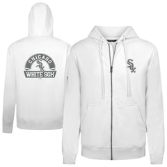 Chicago White Sox Levelwear Podium Chenille Logo Full-Zip Hoodie - White