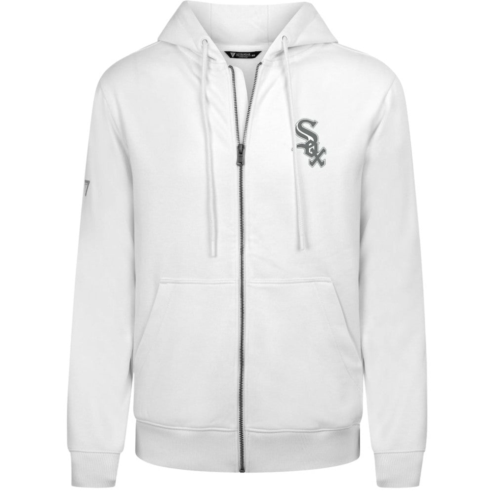 Chicago White Sox Levelwear Podium Chenille Logo Full-Zip Hoodie - White