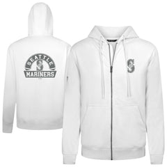Seattle Mariners Levelwear Podium Banner Arch Full-Zip Hoodie - White