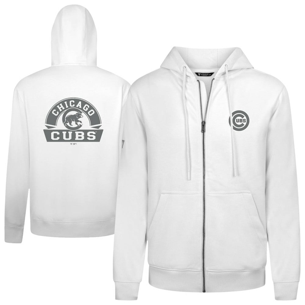 Chicago Cubs Levelwear Podium Banner Arch Full-Zip Hoodie - White