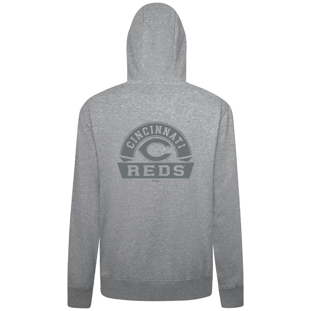 Cincinnati Reds Levelwear Podium Banner Arch Full-Zip Hoodie - Heather Gray