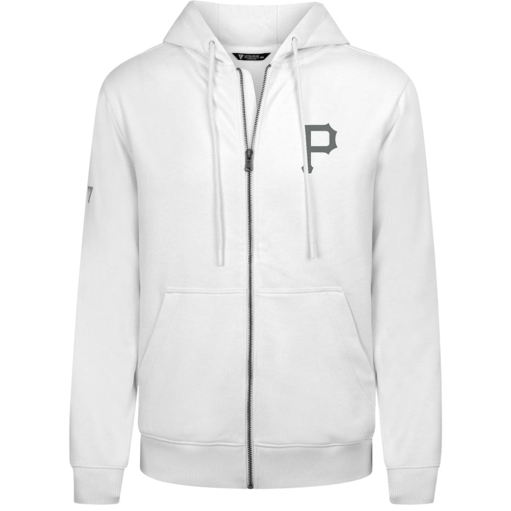 Pittsburgh Pirates Levelwear Podium Banner Arch Full-Zip Hoodie - White