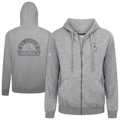St. Louis Cardinals Levelwear Podium Banner Arch Full-Zip Hoodie - Heather Gray
