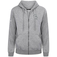 St. Louis Cardinals Levelwear Podium Banner Arch Full-Zip Hoodie - Heather Gray