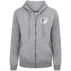 Baltimore Orioles Levelwear Podium Banner Arch Full-Zip Hoodie - Heather Gray