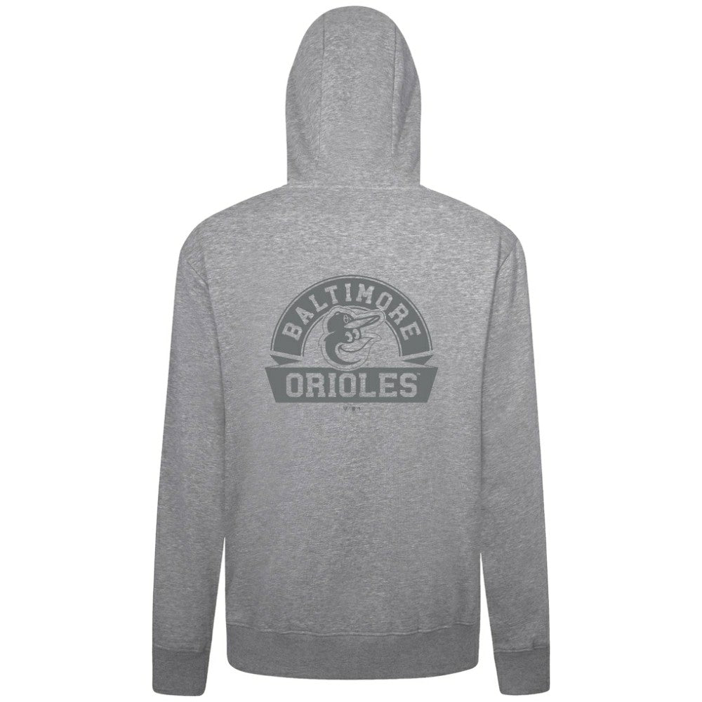 Baltimore Orioles Levelwear Podium Banner Arch Full-Zip Hoodie - Heather Gray