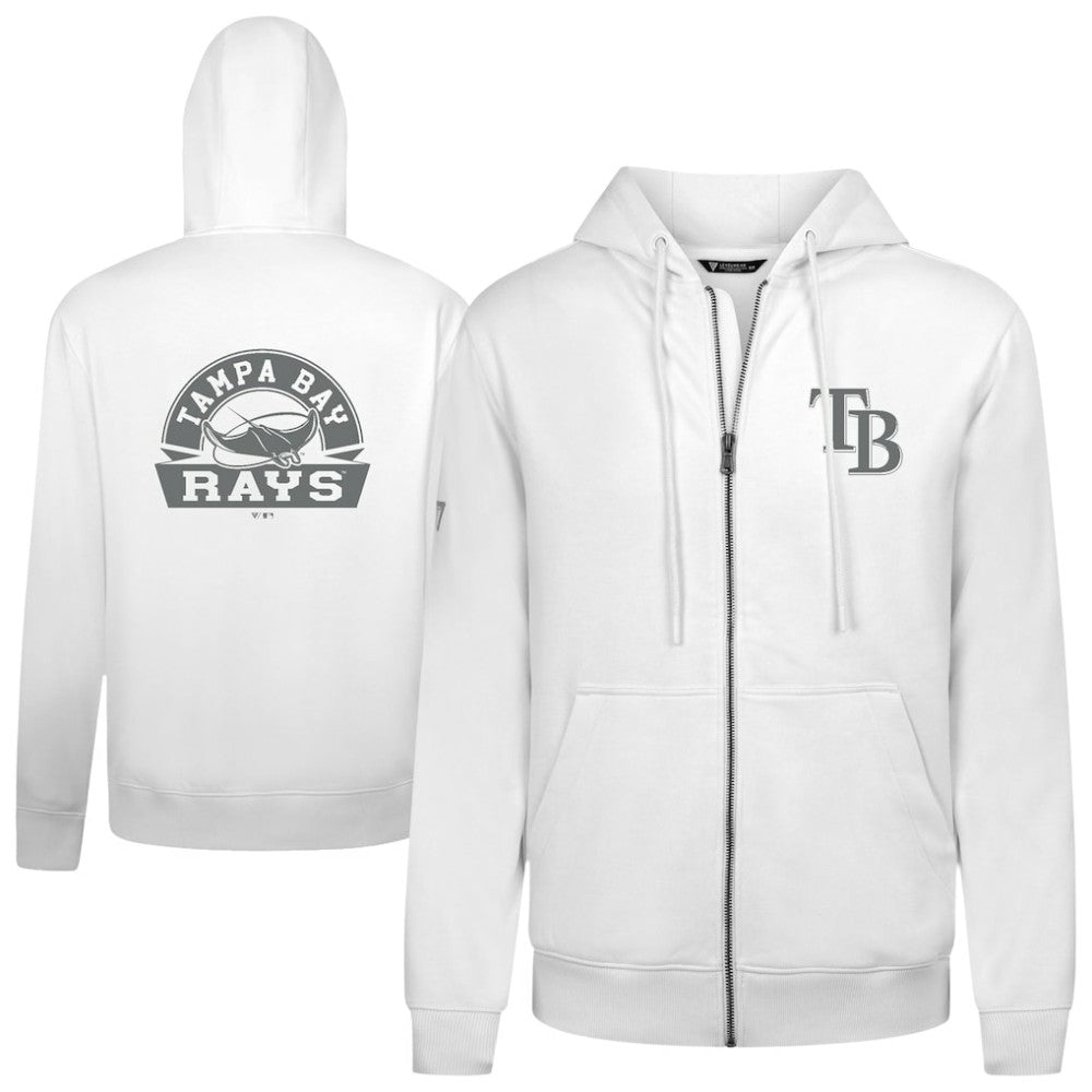 Tampa Bay Rays Levelwear Podium Banner Arch Full-Zip Hoodie - White