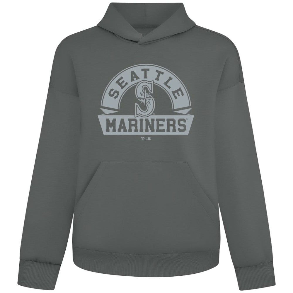 Seattle Mariners Levelwear Luxe Signature Banner Arch Tri-Blend Hoodie - Gray