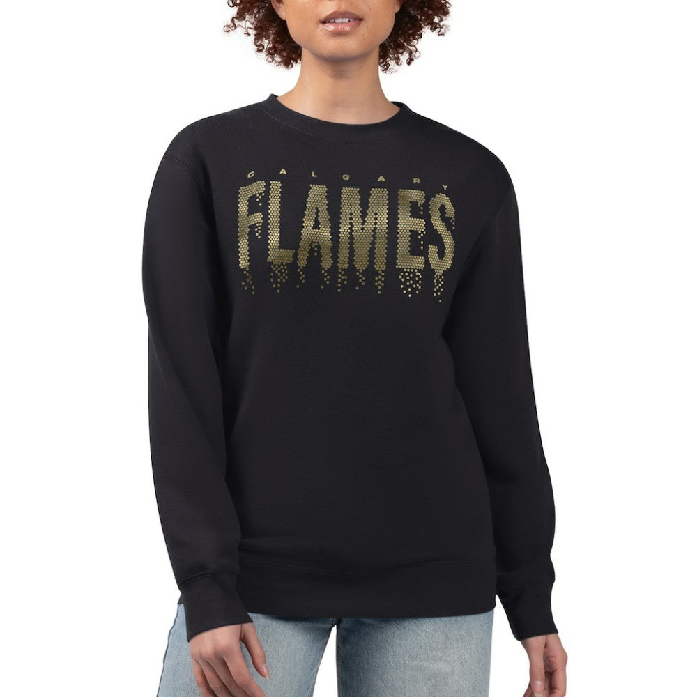 Calgary Flames G-III 4Her by Carl Banks Women's Metallic Drop Printed Fleece Sweatshirt