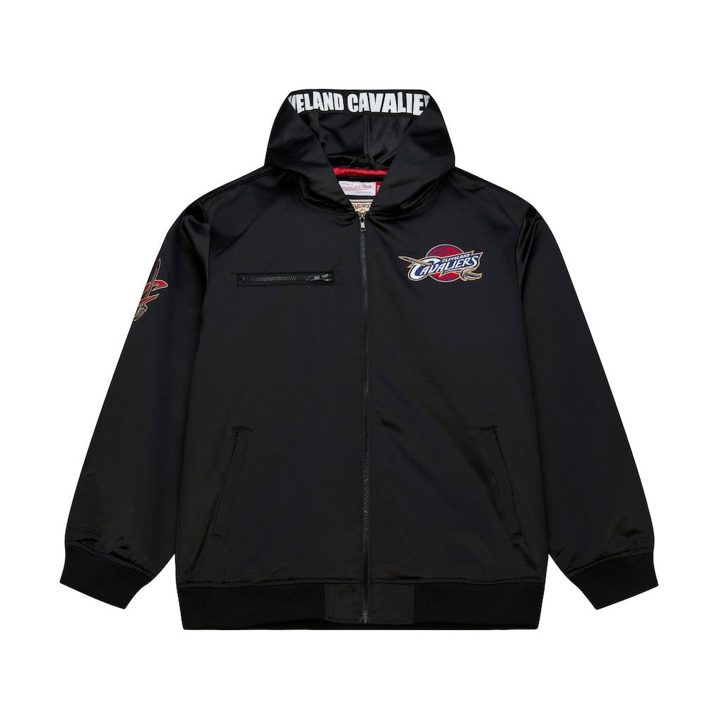 Cleveland Cavaliers Hardwood Classics Nights Walk the Tunnel Satin Bomber Full-Snap Hooded Jacket sale - Black | Mitchell & Ness shop