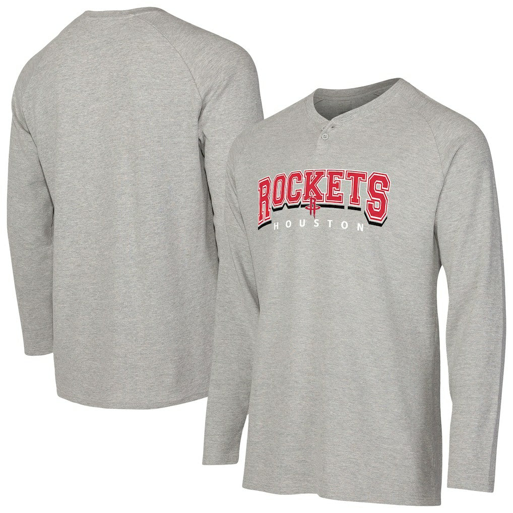 Houston Rockets Concepts Sport Hawthorn Thermal Knit Long Sleeve Henley T-Shirt - Gray cheap