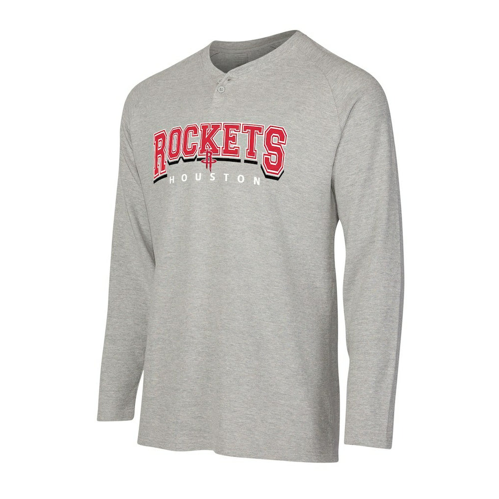 Houston Rockets Concepts Sport Hawthorn Thermal Knit Long Sleeve Henley T-Shirt - Gray cheap
