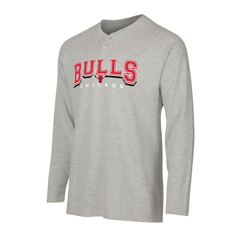 Chicago Bulls Concepts Sport Hawthorn Thermal Knit Long Sleeve Henley T-Shirt sale - Gray shop
