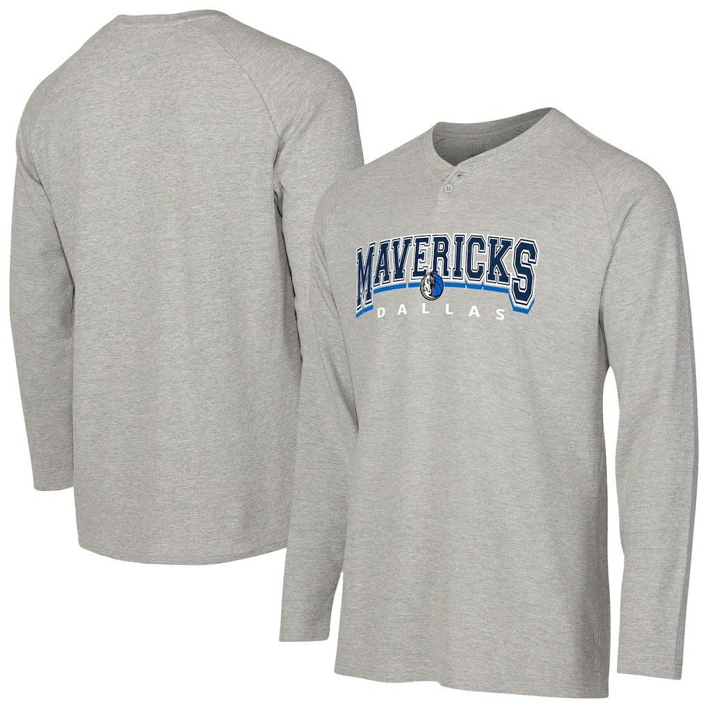 Dallas Mavericks Concepts Sport Hawthorn Thermal Knit Long Sleeve Henley T-Shirt sale - Gray for sale