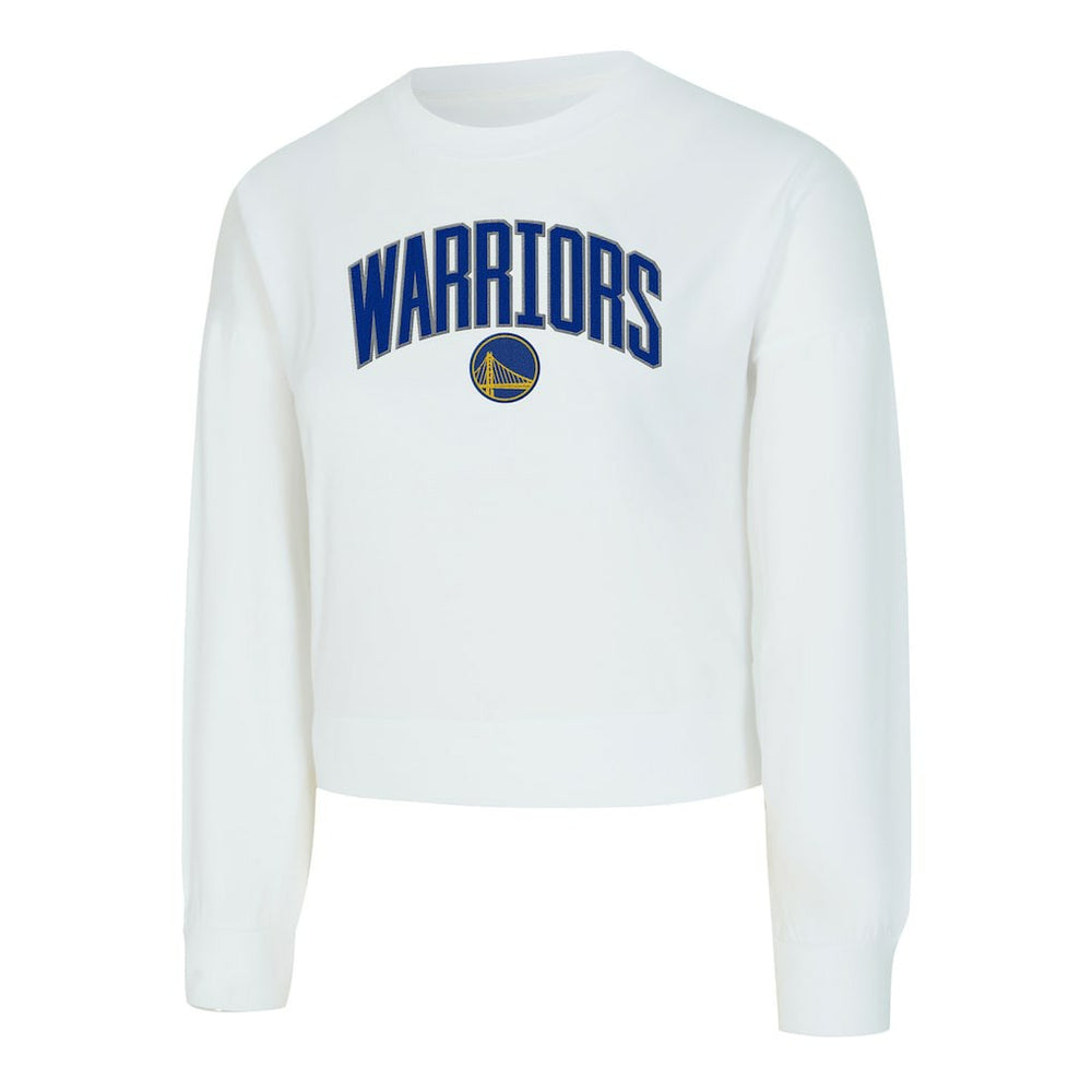 Golden State Warriors Concepts Sport Women's Laney Chenille Cropped Long Sleeve T-Shirt sale - White outlet