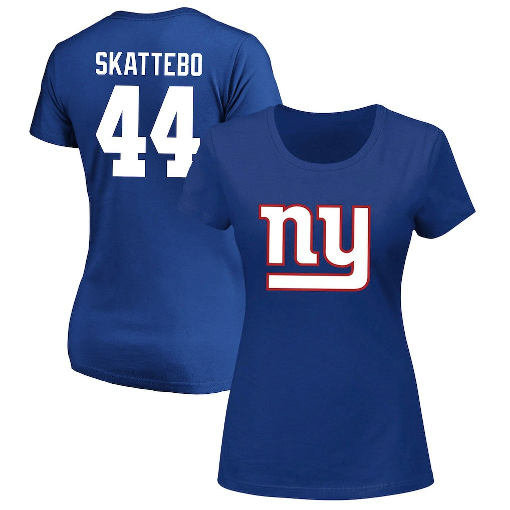 NFL New York Giants Cam Skattebo  Women's Plus Size Name & Number Scoop Neck T-Shirt