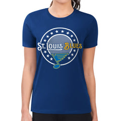 St. Louis Blues G-III 4Her by Carl Banks Women's Super-Slim Lightweight Pinstripe Circle Graphic T-Shirt