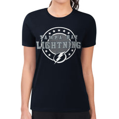 Tampa Bay Lightning G-III 4Her by Carl Banks Women's Super-Slim Lightweight Pinstripe Circle Graphic T-Shirt