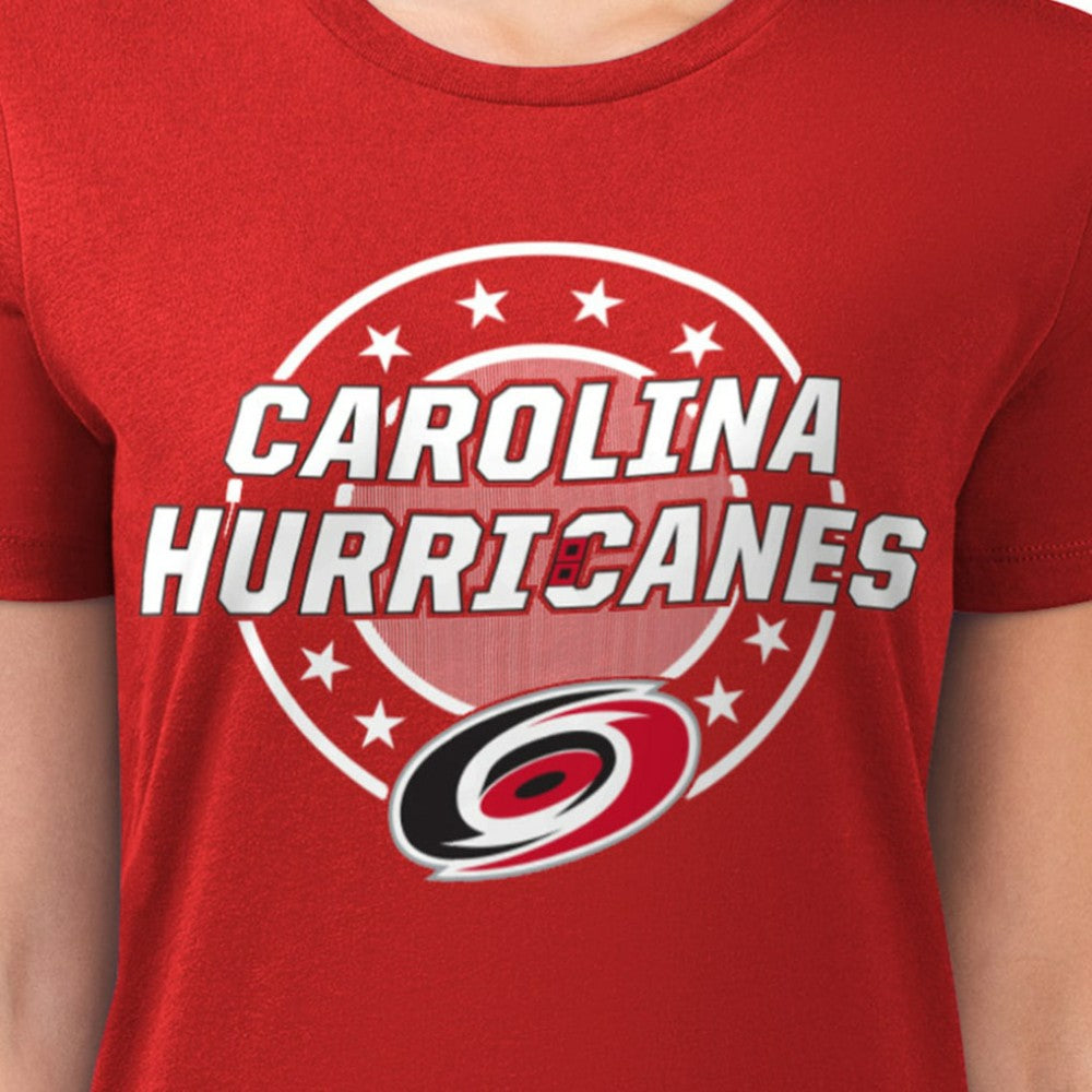 Carolina Hurricanes G-III 4Her by Carl Banks Women's Super-Slim Lightweight Pinstripe Circle Graphic T-Shirt