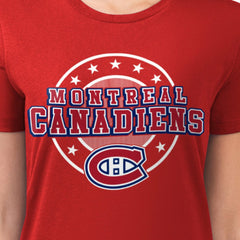 Montreal Canadiens G-III 4Her by Carl Banks Women's Super-Slim Lightweight Pinstripe Circle Graphic T-Shirt