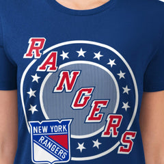 New York Rangers G-III 4Her by Carl Banks Women's Super-Slim Lightweight Pinstripe Circle Graphic T-Shirt