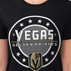 Vegas Golden Knights G-III 4Her by Carl Banks Women's Super-Slim Lightweight Pinstripe Circle Graphic T-Shirt
