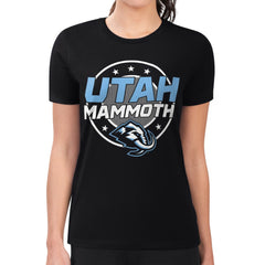 Utah Mammoth G-III 4Her by Carl Banks Women's Super-Slim Lightweight Pinstripe Circle Graphic T-Shirt