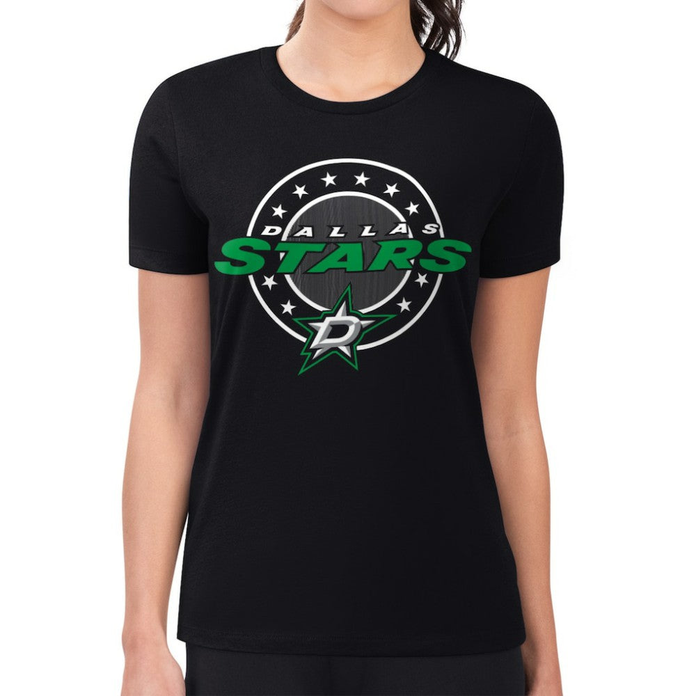 Dallas Stars G-III 4Her by Carl Banks Women's Super-Slim Lightweight Pinstripe Circle Graphic T-Shirt