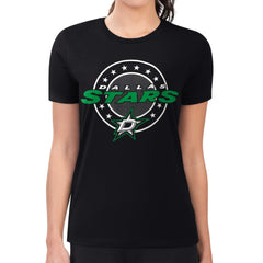 Dallas Stars G-III 4Her by Carl Banks Women's Super-Slim Lightweight Pinstripe Circle Graphic T-Shirt