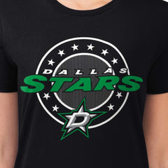 Dallas Stars G-III 4Her by Carl Banks Women's Super-Slim Lightweight Pinstripe Circle Graphic T-Shirt