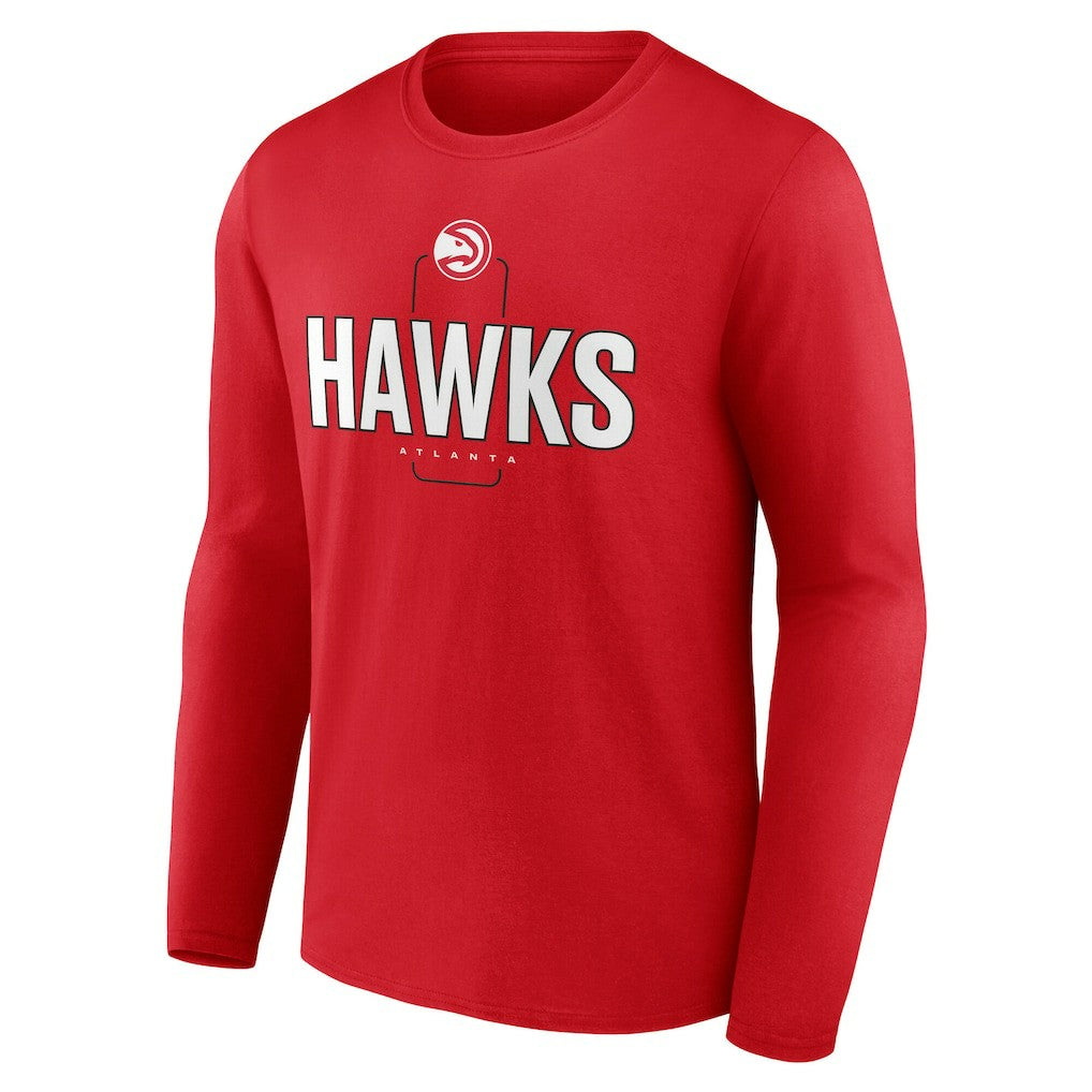 Atlanta Hawks Center Court Name & Number Custom Long Sleeve T-Shirt - Red shop