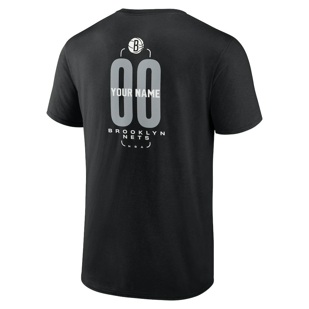 Brooklyn Nets Center Court Name & Number Custom T-Shirt - Black outlet
