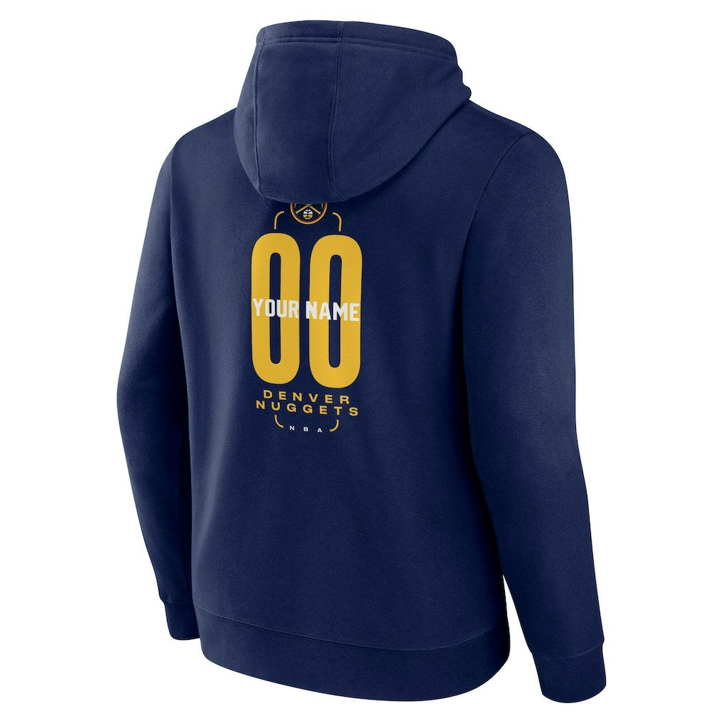 Denver Nuggets Center Court Name & Number Custom Hoodie sale - Navy on sale