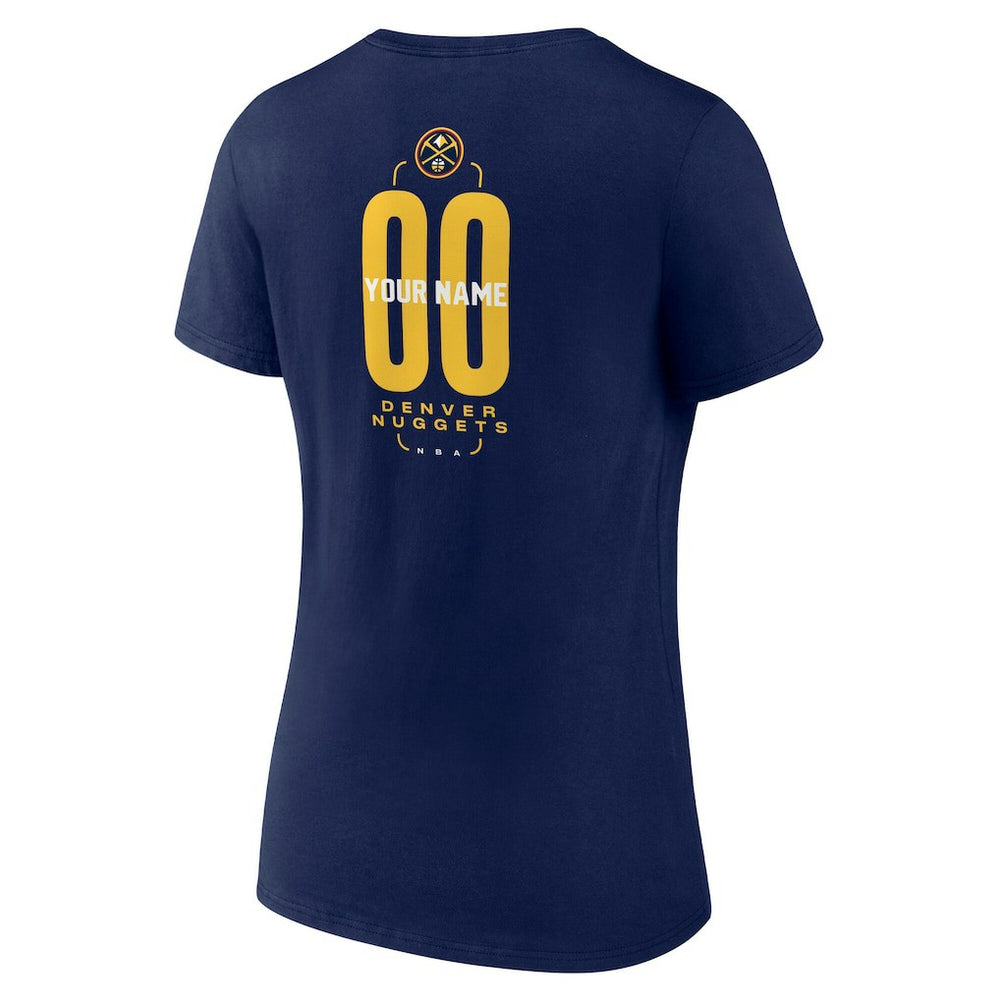 Denver Nuggets Women's Center Court Name & Number Custom V-Neck T-Shirt sale - Navy outlet