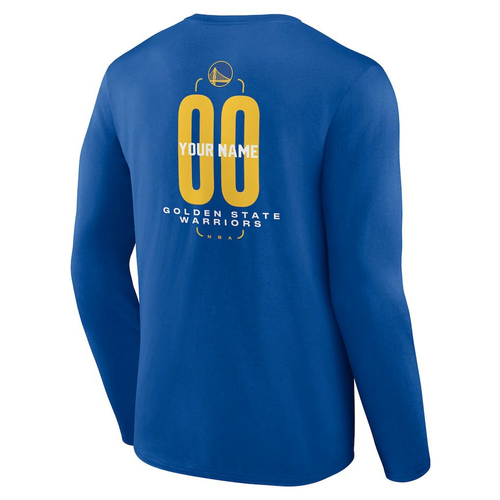 Golden State Warriors Center Court Name & Number Custom Long Sleeve T-Shirt sale - Royal sale