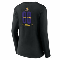 Los Angeles Lakers Women's Center Court Name & Number Custom Long Sleeve V-Neck T-Shirt - Black for sale