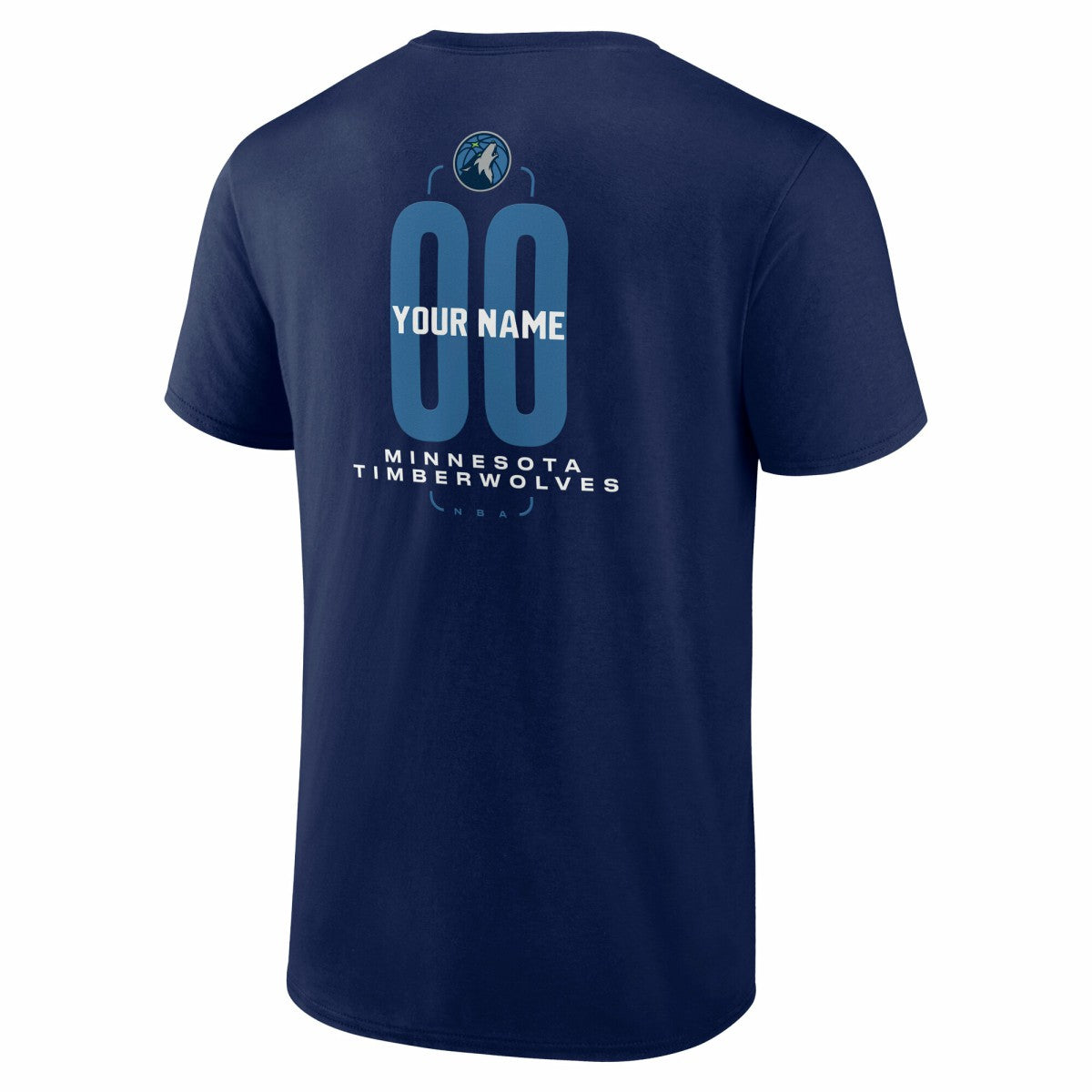 Minnesota Timberwolves Center Court Name & Number Custom T-Shirt - Navy sale