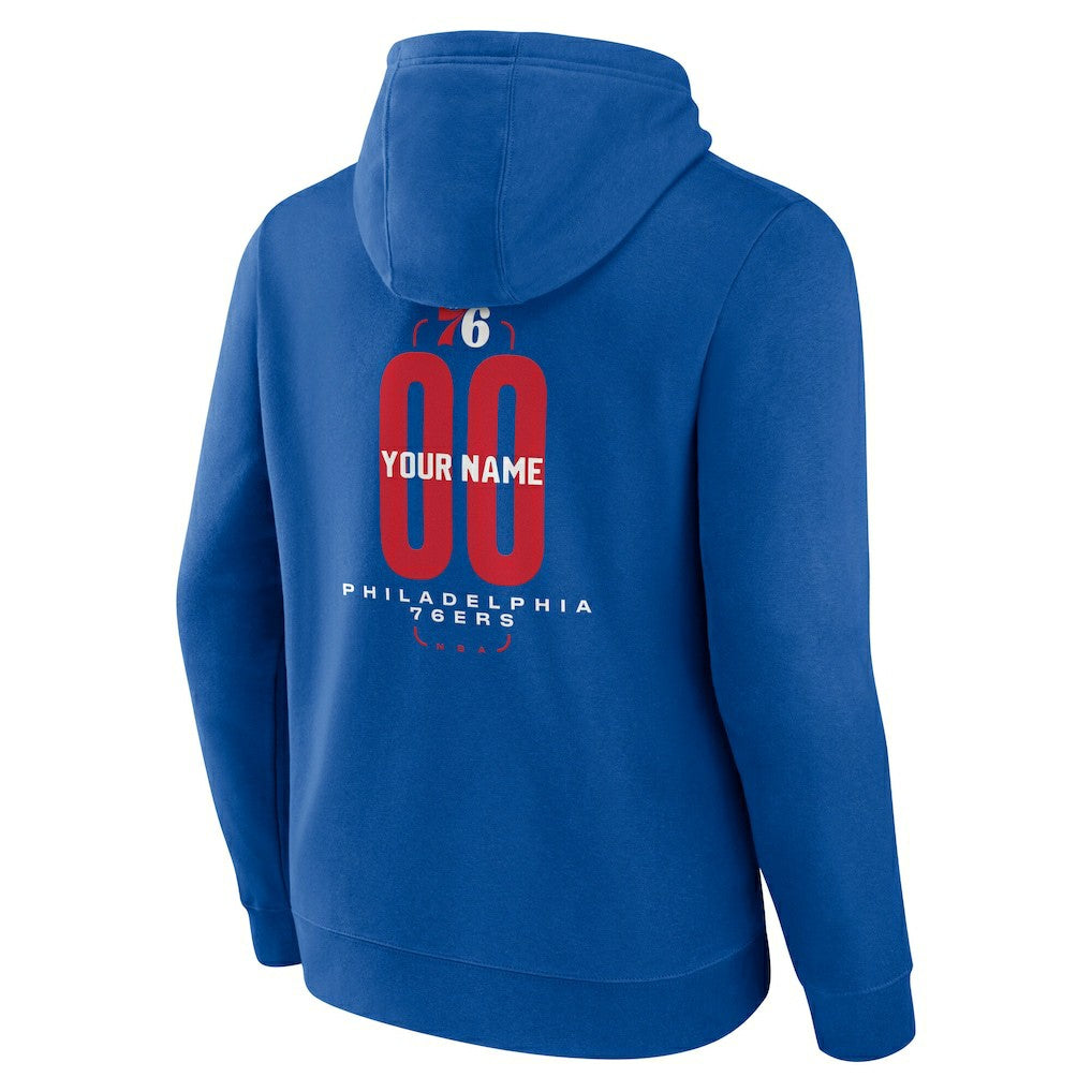 Philadelphia 76ers Center Court Name & Number Custom Hoodie - Royal on sale