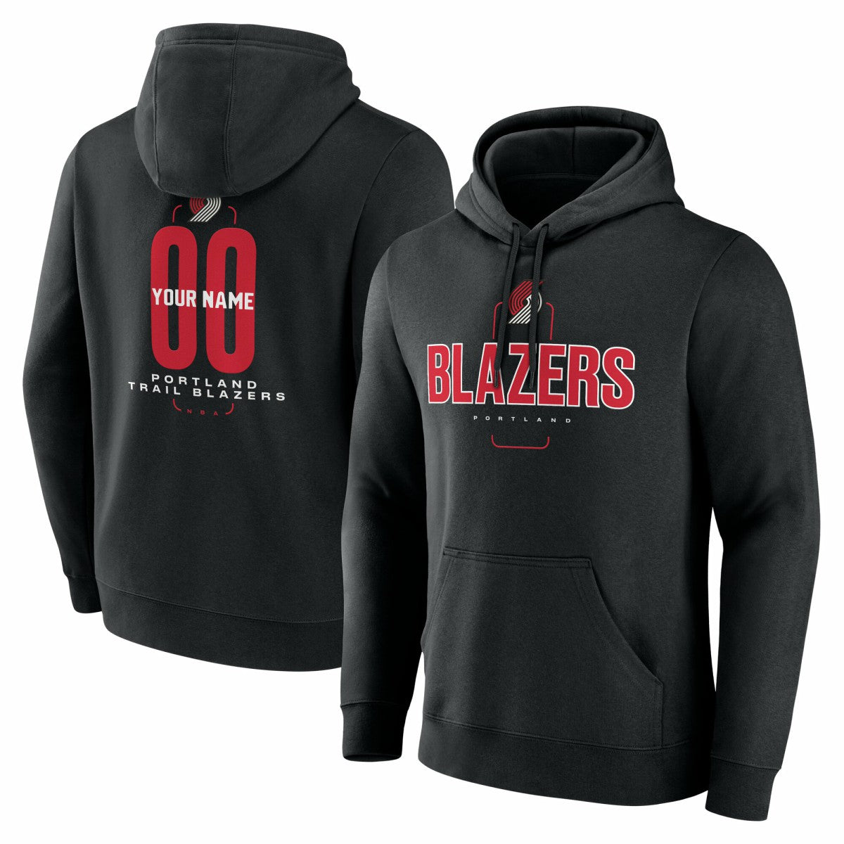 Portland Trail Blazers Center Court Name & Number Custom Hoodie - Black discount