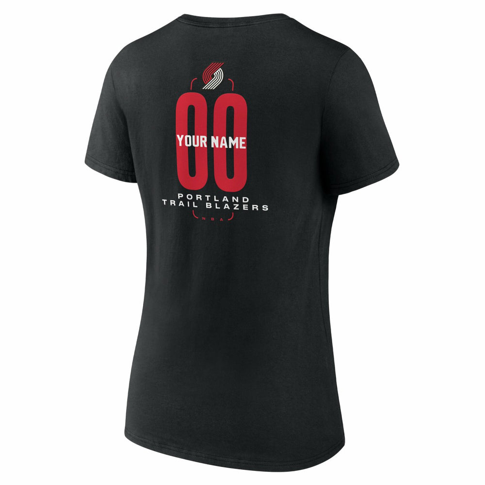 Portland Trail Blazers Women's Center Court Name & Number Custom V-Neck T-Shirt - Black cheap