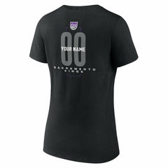 Sacramento Kings Women's Center Court Name & Number Custom V-Neck T-Shirt - Black sale