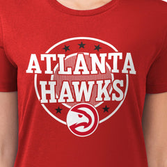 Atlanta Hawks G-III 4Her by Carl Banks Women's Super-Slim Lightweight Pinstripe Circle Graphic T-Shirt - Red on sale