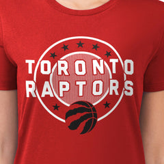 Toronto Raptors G-III 4Her by Carl Banks Women's Super-Slim Lightweight Pinstripe Circle Graphic T-Shirt - Red for sale