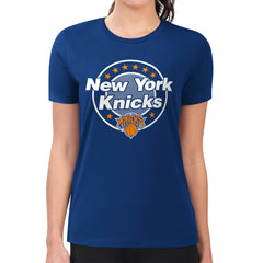 New York Knicks G-III 4Her by Carl Banks Women's Super-Slim Lightweight Pinstripe Circle Graphic T-Shirt - Blue sale