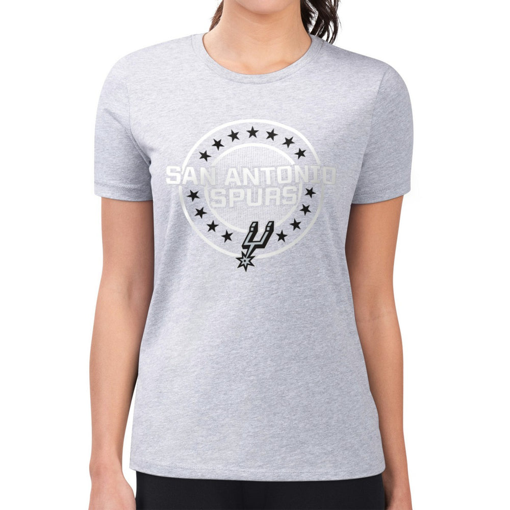 San Antonio Spurs G-III 4Her by Carl Banks Women's Super-Slim Lightweight Pinstripe Circle Graphic T-Shirt - Gray cheap