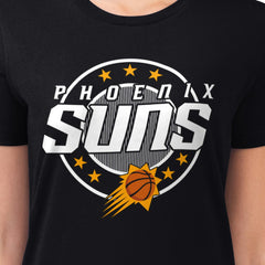 Phoenix Suns G-III 4Her by Carl Banks Women's Super-Slim Lightweight Pinstripe Circle Graphic T-Shirt - Black outlet