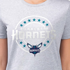 Charlotte Hornets G-III 4Her by Carl Banks Women's Super-Slim Lightweight Pinstripe Circle Graphic T-Shirt - Gray outlet