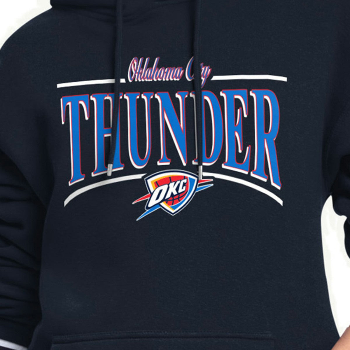 Oklahoma City Thunder Starter Women's Arch Stripe Fleece Hoodie - Navy sale