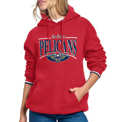 New Orleans Pelicans Starter Women's Arch Stripe Fleece Hoodie - Red discount